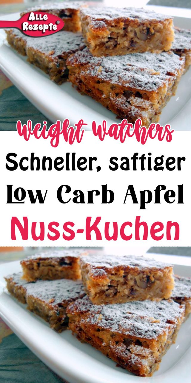 Schneller, saftiger Low Carb Apfel-Nuss-Kuchen - Alle Rezepte